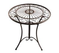 Dehner Mesa de jardín Antigua para balcón, Resistente a la Intemperie, para Interior y Exterior, Aprox. 61 cm de diámetro, 72 cm de Altura, Hierro, marrón Oscuro