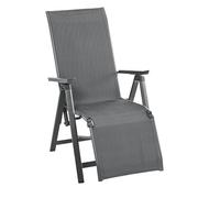 Dehner Sillón de Relax Cleveland, Aprox. 107 x 76 x 60 cm, Aluminio, Gris