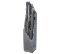 Dehner Tubi - Fuente de jardín al Aire Libre con iluminación LED, Compatible con Solar, Aprox. 27,5 x 131 x 27,5 cm, poliresina, Gris