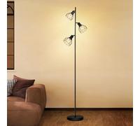 Dehobo Lámpara de Pie Salón LED Modernas Lámpara de Pie Lectura Industriales Regulables Negra E27 Lámpara de Pie Vintage con 3 Luces Lámpara de Pie Alta para Sala de Estar y Dormitorio Cuarto Infantil