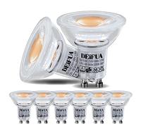 DEIFUA GU10 Bombilla LED Cálido 2200K 3.5W Equivalente 50W Halógena, Caja de 6 unidades, AC 230V 300lm Ambar Cálido Sin Parpadeo Foco PAR16, Lámpara Reflectora Haz Ancho de 360°, No Regulable