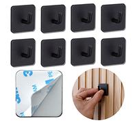 DEKAZIA® 8 ganchos adhesivos pared negro colgador toallas baño sin taladro | percheros murales, perchas autoadhesivas, cuelga ropa, sin agujeros, cocina, mate