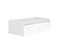 Dekit Cama MEK con 3 Cajones Inferiores para Habitaciones Reducidas - Blanco