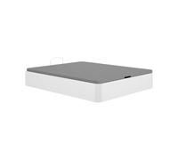 DEKIT - Canapé Abatible Round 150x190 cm Blanco| Gran Capacidad de Almacenaje | Esquinas Redondas | Tapa Transpirable 3D y 4 válvulas de aireación| Pistones Hidráulicos | Reforzado