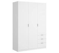 DEKIT GRUPO RIMOBEL Armario Ropero 3 Puertas Y 3 Cajones - Blanco - 121X184X52 Cm