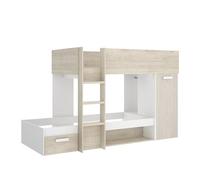 DEKIT GRUPO RIMOBEL KOS - CAMA TREN PARA DORMITORIO - BLANCO / NATURAL ALISTONADO - 150 x 245.8 x 111.7 Multicolor