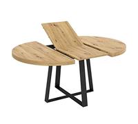 DEKIT GRUPO RIMOBEL Duna Mesa de Comedor Redonda Extensible, Melamina, Nordic, 77x110-158 cm