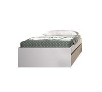 DEKIT GRUPO RIMOBEL LAGO - ARO DE CAMA DE 90X190 CON 2 CAJONES - BLANCO / NATURAL - 40,3 x 95,8 x 194,8 Multicolor