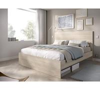 Cama Lago cabecero + aro 100x145,8x195,4 cm Natural