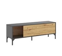 DEKIT GRUPO RIMOBEL LAK Mueble de TV bajo, Melamina, Grafito y Nordic, 45x133x39 cm