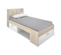 Kit Muebles Cama compacta Lanka 90x190 con cajones Natural/Blanco 96x99x218 cm