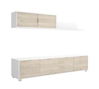 DEKIT GRUPO RIMOBEL LIMA - MUEBLE DE SALON CCOMPATO TV LIMA - 43/35 X 200 X 40 CM - BLANCO / NATURAL
