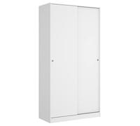 Kit Muebles Armario Slide 2 puertas correderas blanco 100x204x50 cm con barra y estante interior