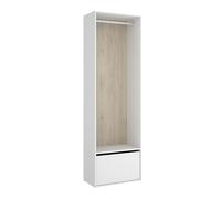 Kit Muebles Armario-vestidor Suit con zapatero, trasera reversible y barra 205x60x45 Blanco/Natural