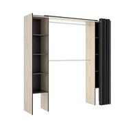 DEKIT GRUPO RIMOBEL SUIT - Vestidor abierto con estantes regulable con cortina - Natural / Grafito - 205 x 50 x 177,5 cm