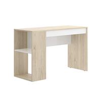 DEKIT GRUPO RIMOBEL TEO - Mesa escritorio con estante y cajón - BLANCO / NATURAL - 74 x 115 x 50