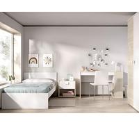 DEKIT GRUPO RIMOBEL TOP PACK - CONJUNTO DE CAMA, MESITA Y MESA ESCRITORIO - BLANCO / NATURAL Multicolor