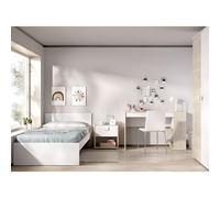 DEKIT GRUPO RIMOBEL TOP PACK - CONJUNTO DE CAMA, MESITA Y MESA ESCRITORIO - BLANCO / NATURAL Multicolor