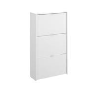 Zapatero jazz con 3 puertas abatibles blanco brillo 113x61x25 cm