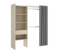 Dekit Kit Vestidor Adaptable Cajón y Cortina 205x160x50 Natural
