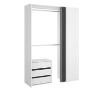 Dekit Kit Vestidor Blanco con Columna, Cajonera y Cortina - SUIT