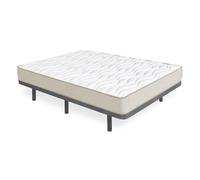 DEKIT - Pack Ahorro Base tapizada Dollie con colchón viscoelástico Nova Plus 135x190 cm - 20 cm Altura