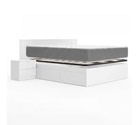 DEKIT - Pack Ahorro Dormitorio Cama Alice de 4 cajones con Cabezal len con 1 Colchón viscoelástico con muelles ensacados Aurea 150 x 190cm y 1 Somier de Lama Ancha