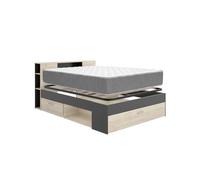 DEKIT - Pack Ahorro Dormitorio Cama Lanka con 1 Colchón viscoelástico con muelles ensacados Aurea 150 x 190cm y 1 Somier de Lama Ancha