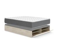 DEKIT - Pack Ahorro Dormitorio Canapé LAN con 1 Colchón viscoelástico con muelles ensacados Aurea 135 x 190cm