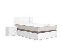 DEKIT - Pack Ahorro Dormitorio Canapé Nest con Cabezal Flow con 1 Colchón viscoelástico Nova 135 x 190 cm, Altura 20 cm