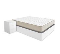DEKIT - Pack Ahorro Dormitorio Canapé Nest con Dos mesitas y con 1 Colchón viscoelástico Nova 135 x 190 cm, Altura 20 cm
