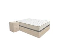DEKIT - Pack Ahorro Dormitorio Canapé Nest con Dos mesitas y con 1 Colchón viscoelástico Nova 135 x 190 cm, Altura 20 cm