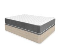 DEKIT - Pack Ahorro Dormitorio Canapé Round con 1 Colchón viscoelástico con muelles ensacados Aurea 135 x 190cm