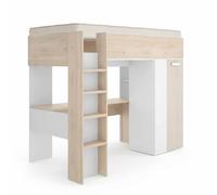 DEKIT - Pack Ahorro Juvenil Cama Alta SPYLO con 1 Colchón viscoelástico Nova 90x190cm
