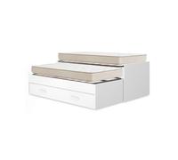 DEKIT - Pack Ahorro Juvenil Cama Nido Pema, 2 Somieres Lama Ancha con 2 Colchones viscoelásticos Nova 90 x 190