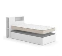 DEKIT - Pack Ahorro Juvenil Cama Ten con cabecero y colchón viscoelástico Nova 90 x 190 cm