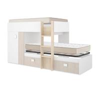 DEKIT - Pack Ahorro Juvenil Cama Tren Groe con 2 Colchones viscoelásticos Nova 90 x 190 cm y 1 Somier Lama Ancha