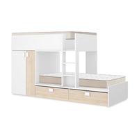 DEKIT - Pack Ahorro Juvenil Cama Tren Matt con 2 Colchones viscoelásticos Nova 90 x 190 cm