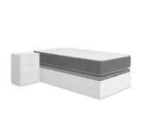 DEKIT - Pack Ahorro Juvenil Canapé Nest con mesita y con 1 Colchón viscoelástico con muelles ensacados Aurea 90 x 190cm