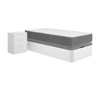 DEKIT - Pack Ahorro Juvenil Canapé Round con mesita y con 1 Colchón viscoelástico con muelles ensacados Aurea 90 x 190cm