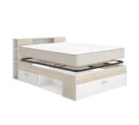 DEKIT - Pack Ahorro Matrimonio Cama Lanka con colchón Nova Plus y somier Lama Ancha 135 x 190 cm
