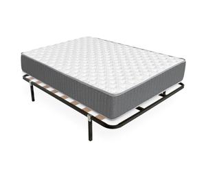 DEKIT - Pack Ahorro somier Lama Ancha Kerry con Colchón viscoelástico con muelles ensacados Aurea 135 x 190cm