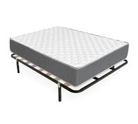 DEKIT - Pack Ahorro somier Lama Ancha Kerry con Colchón viscoelástico con muelles ensacados Aurea 150 x 190cm