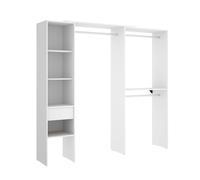 Kit Muebles Vestidor SUIT - doble montaje lineal o rincón, Blanco 187 x 98,1 x 41,8 cm