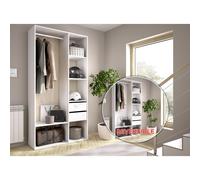 DEKIT GRUPO RIMOBEL SUIT - Armario-vestidor con dos cajones y con trasera reversible - BLANCO/NATURAL - 205 x 98 x 45