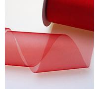 Deko AS GmbH Cristal Organza Rojo - 70 mm de Ancho - Rollo de 25 Metros - 40070 de 30 R 70