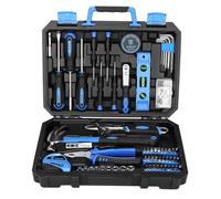 DEKO Caja de Herramientas de 100 Piezas Color Azul, Kit de Herramientas de Bricolaje para Hogar, Oficina y Coche, con Juego de Destornilladores, Martillo y Set de Alicates