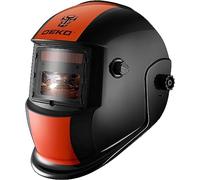 DEKO Casco de Soldadura Solar Powered Auto Oscurecimiento Capucha con Rango de Sombra Ajustable 4/9-13 para Mig TIG Soldadora de Arco Naranja Negro