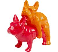 Deko-Figur, figuras decorativas de perros, color rosa, juego de dos unidades, material: piedra, dimensiones: 17,2 x 10,8 x 19,5 cm