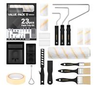 DEKO Juego De Rodillo Para Pintura De Paredes, Accesorios Universal Para Interior Y Exterior Con Rodillo Y Brocha, Aplicable Para Reformas Y Pintura De Superficies Planas - 23 Piezas
